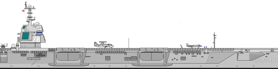 Авианосец USS CVN-78 Gerald R. Ford [Aircraft Carrier] - чертежи, габариты, рисунки
